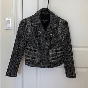 Black banana republic tweed Moto jacket